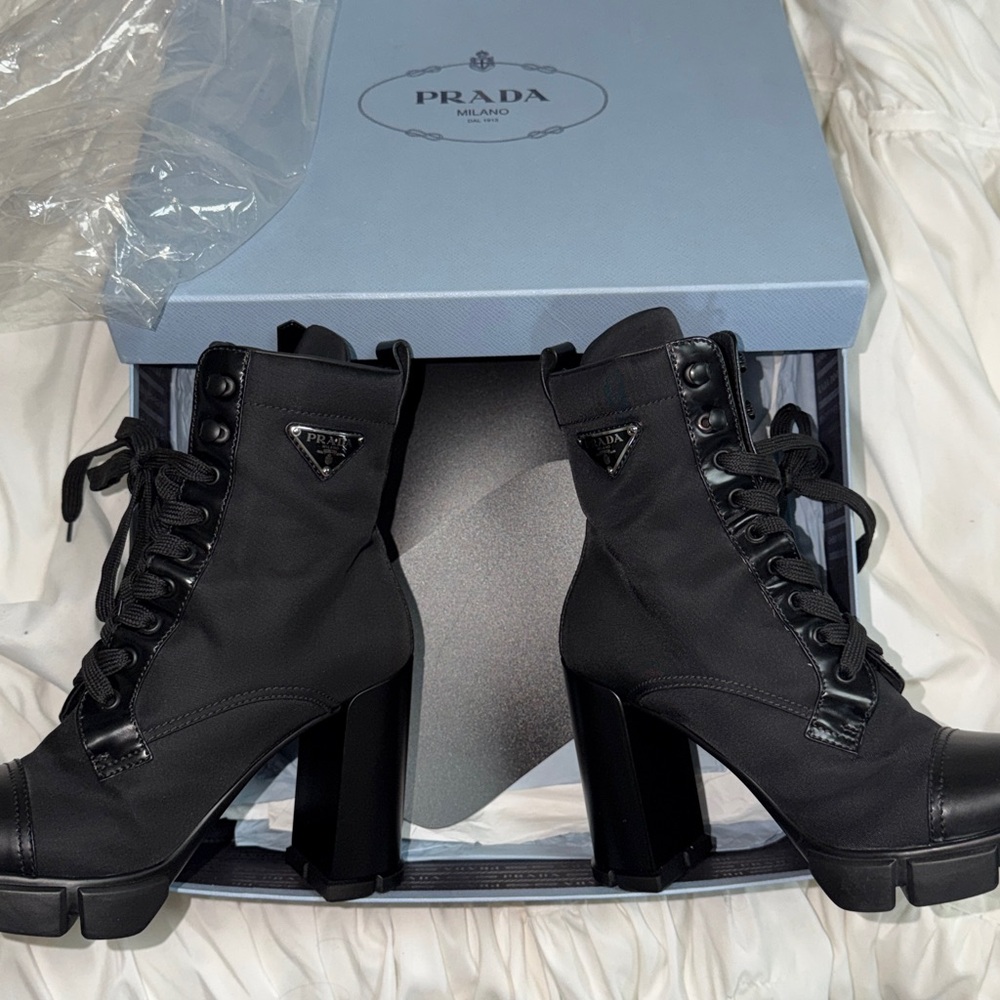 Prada Boots CALZATURE DONNA SPAZZOLATO+ NYLON NERO